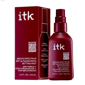 itk broad spectrum SPF 30 sunscreen makeup setting spray mist blue light protect